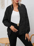 Damen Freizeitjacke mit Langen Ärmeln - Einfarbig Baseballkragen Gestepptes Design Maschinenwaschbar
